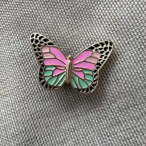 Crocs Gold Metal Elevated Colorful Butterfly Jibbitz